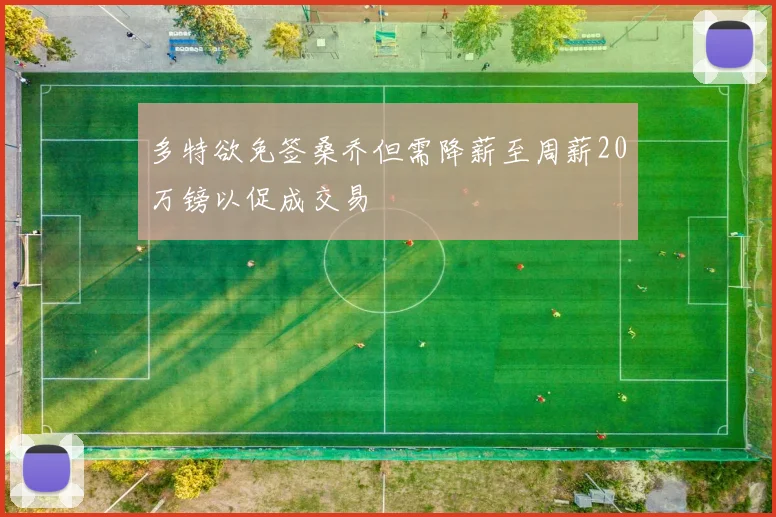 多特欲免签桑乔但需降薪至周薪20万镑以促成交易
